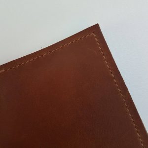 Protège passeport cuir végétal cognac – Image 4