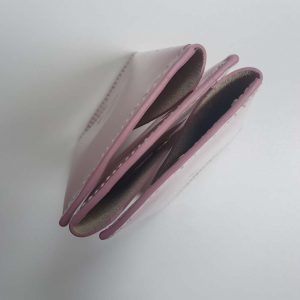 Porte carte cuir vernis rose nacré – Image 4