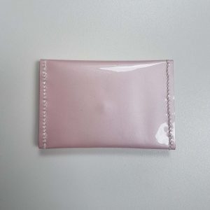 Porte carte cuir vernis rose nacré – Image 3