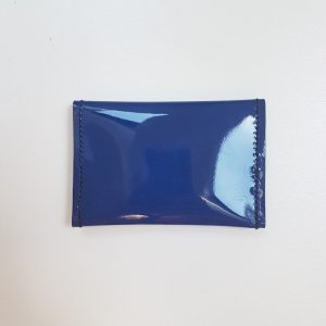 Porte carte cuir verni bleu – Image 3