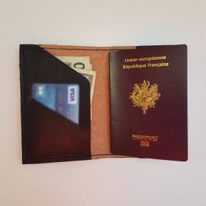Protège passeport cuir zèbre marron – Image 2