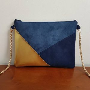 Pochette bleu marine et or – Image 4