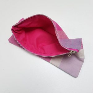 pochette trousse upcyclée pastel rose
