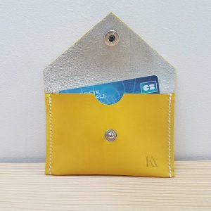 Porte carte cuir jaune – Image 3
