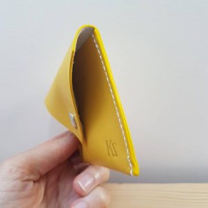 Porte carte cuir jaune – Image 4