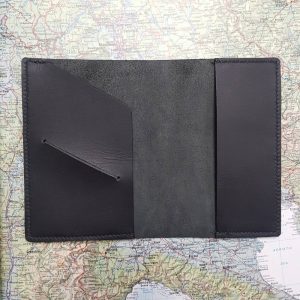 Protège passeport cuir noir – Image 3