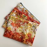 Petite pochette trousse en tissu motif fleurs et couleurs d automne