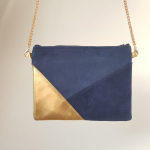 Pochette bleu marine et or – Image 5