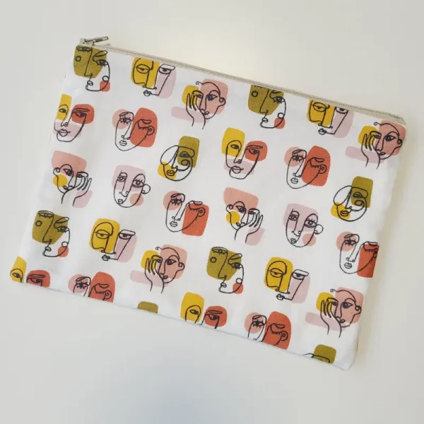 Pochette trousse de toilette avec tissu style picasso