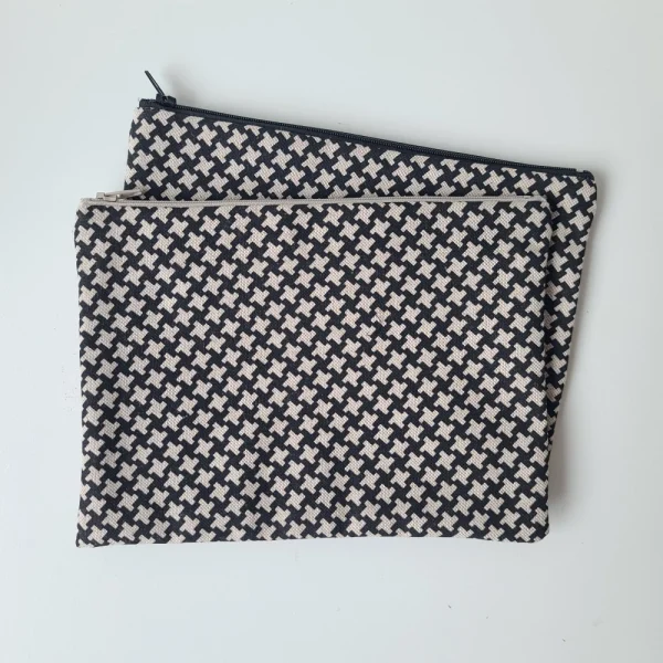 Petite pochette en tissu pour les femmes avec motif pied de poule